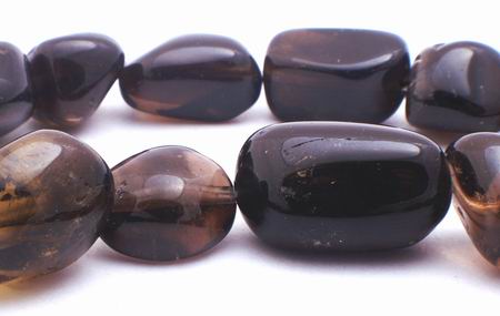 Glossy Smokey Quartz Nugget Beads