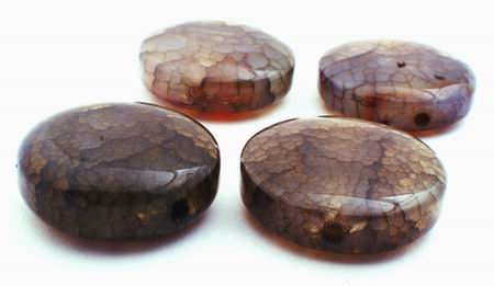 8 Large Web Agate Button Beads