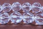 Faceted Clear Glass 9mm Bead Strand