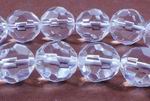 Faceted Clear Glass 9mm Bead Strand