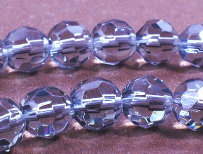 Faceted 6mm Grey Glass Bead Strand