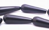 9 Snazy Onyx Teardrop Beads - Long & Unusual!