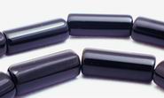 Vibrant Shiny Black Onyx Tube Beads