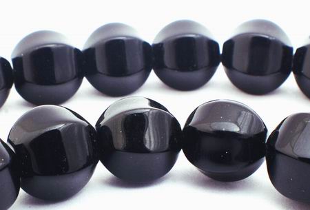 Gleaming Black Onyx Pumpkin Beads