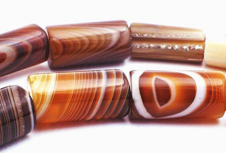 Large Brazilian Agate Tube Beads - Natural!