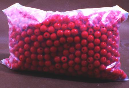 1,750 x 8mm Red Plastic Beads