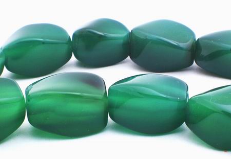 Twisted Green Carnelian Beads