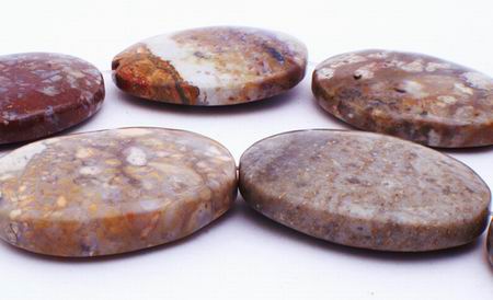 4 Huge Monaco Agate Oval Beads