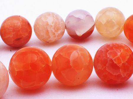 Large Orange Fire Agate Beads - 14mm