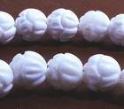 Unusual Carved Flower White Coral Beads