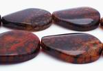 4 Luscious Deep Red Web Agate Wave Oval Beads - Large