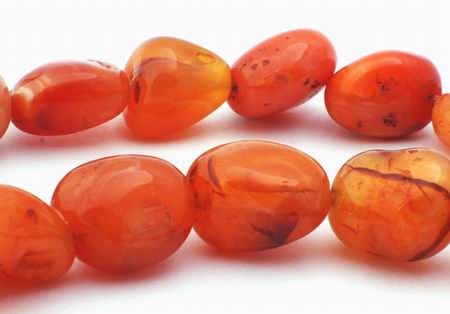 Polished Free-Form Carnelian Nugget Beads