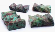 6 Saturn Jasper Carved Rectangle Beads - Unusual!