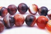 Shiny Polished Black & Red Agate 8mm Beads