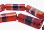 Beefy Banded Agate Shiny Tube Beads