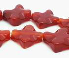 Unusual Wavy Red Carnelian Square Beads