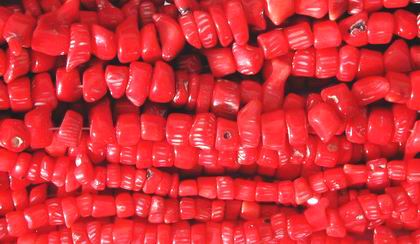 Wild Red Coral Heishi Bead Strand