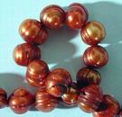 Vivid  Copper-Color 8mm Pearl Strand