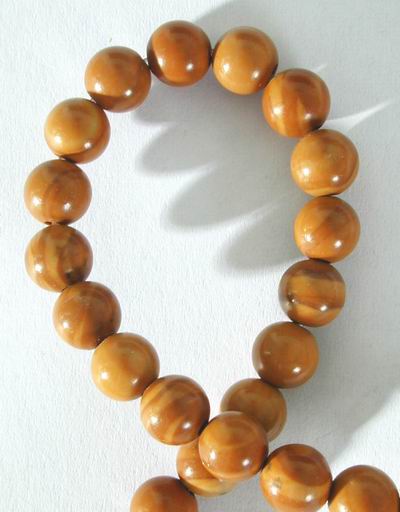 Unusual 6mm Petrified Teak Jasper Bead Strand