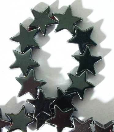 Glittering Hematite 8mm Star Beads