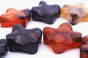 Unusual Red & Black Wavy Agate Square Beads