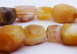 Chunky Yellow Botswana Agate Nugget Beads - Heavy!