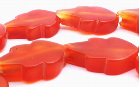 Hot Carnelian Leaf Beads