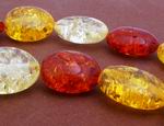 Luscious 3-Tone Amber Oval Beads
