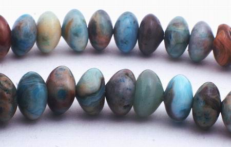 Larimar Blue Crazy Lace Agate Rondelle Beads