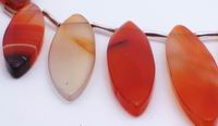 10 Striking Marquise Carnelian Beads - Unusual!