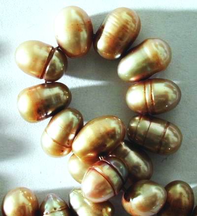 Rich Autumn Gold 8mm Potato Pearl Strand