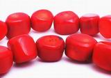 Chunky Regal Red Coral Nugget Beads