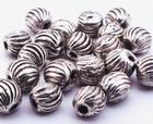 50 Silver Orange Bead Spacers - 925