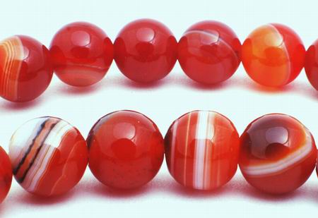 Luscious Red Sardonyx Agate Beads - 8mm