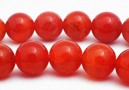 Vibrant Red Fire Agate Beads - 8mm