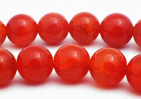 Vibrant Red Fire Agate Beads - 8mm