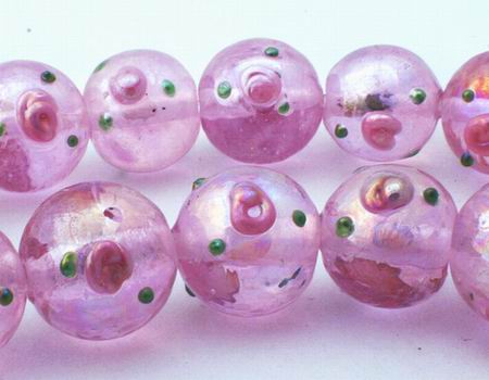 Sensuous Rosaline Pink Rose Lampwork Beads