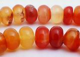 74 Hot 3-Tone Carnelian Rondelle Beads