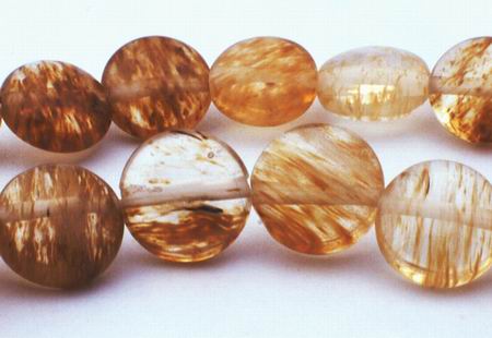 Vibrant Moss Quartz Button Beads