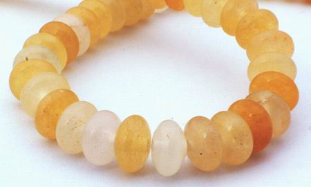 Dawn Yellow Jade Rondelle Beads