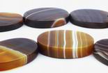 Shiny Brazilian Agate Flat Oval Beads