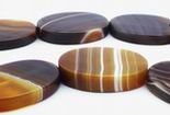 Shiny Brazilian Agate Flat Oval Beads