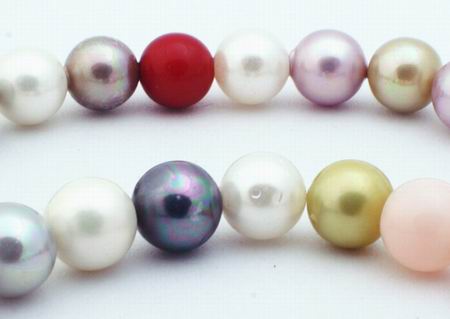 Beautiful White & Mixed Color Shell Pearls - 6mm