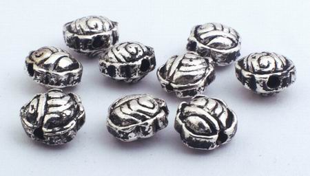50 Tibetan Silver Beetle Bead Spacers