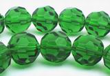 Sparkling Faceted Emerald Green Glass Beads