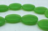 Polished Apple Green Chalcedony Button Beads