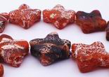 Wavy Crab Fire Agate Square-Diamond Beads