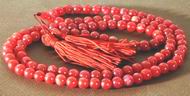 Chinese Red Jade Buddhist Mala Necklace