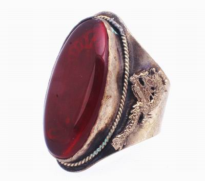 Glamorous Ruby Jade Dragon Ring