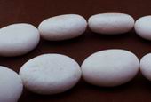 Lush Snow-White Coral Puff Oval Beads